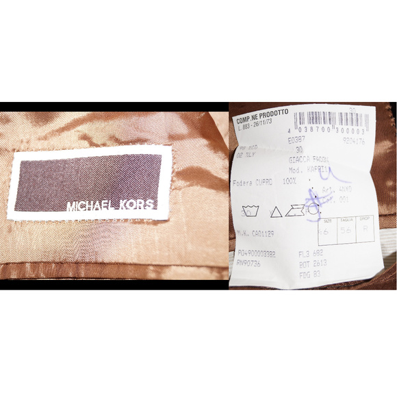 MICHAEL KORS 46R COCOA BROWN VELVET BLAZER